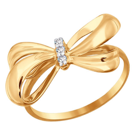 Кольцо, золото, фианит, 016815